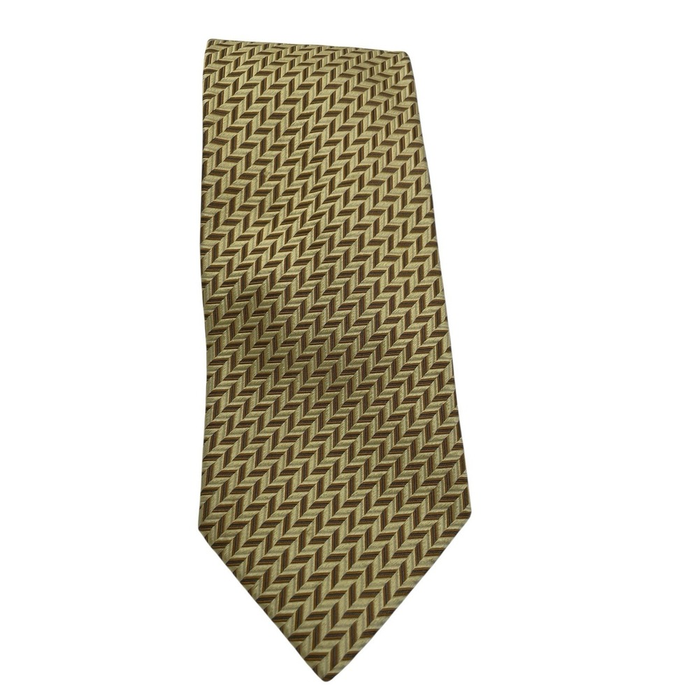 ERMENEGILDO ZEGNA Men Sz 58"x3 1/2" Gold  100% Silk Tie ITALY Made (TB9)NW/OTs